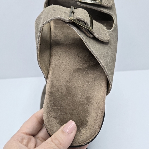 JSport | Boho tan brown leather strappy open toe slide sandals | WMS 6.5 - Picture 5 of 10